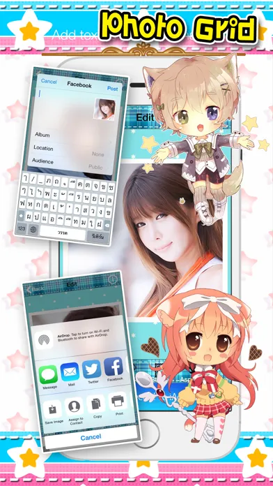 Sweet Camera and Cartoon Sticker Frame スクリーンショット