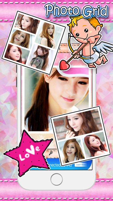 Cute Frame photo editor : plus sticker, filters, effects, grid, border stitch 스크린샷