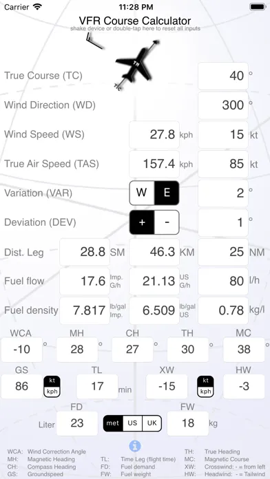 VFR Course Calculator 스크린샷