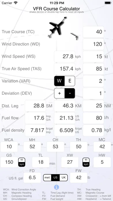 VFR Course Calculator 스크린샷