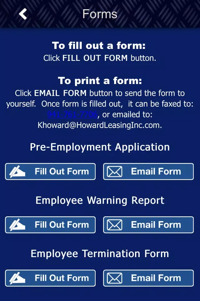 Howard PEO Screenshots