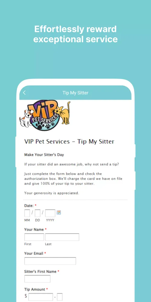 Tangkapan skrin VIP Pet Services
