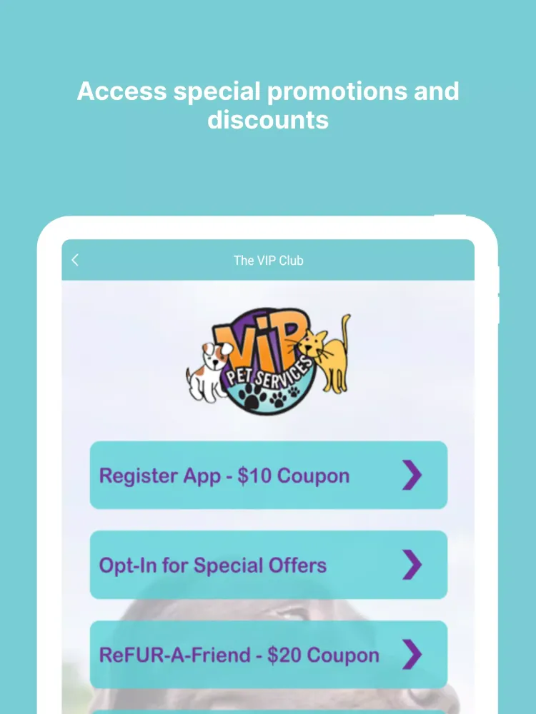 Tangkapan skrin VIP Pet Services