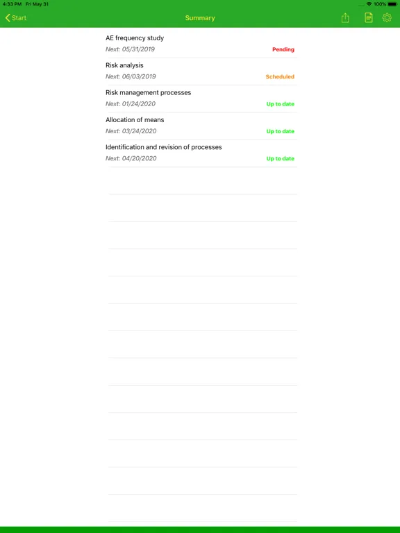 Safety Agenda Mobile App iPad  Screenshots