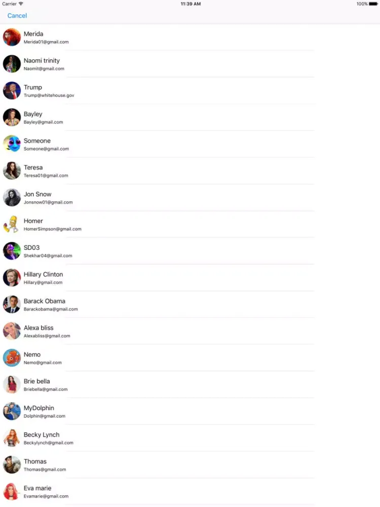 Tangkapan skrin Chat Hub iPad 