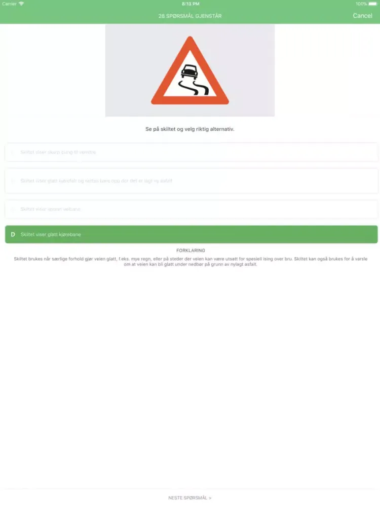 Capturas de pantalla de Teoriappen Snøscooter - teori iPad 