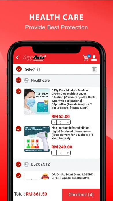 AppAsia Mall - Online Shopping Screenshots