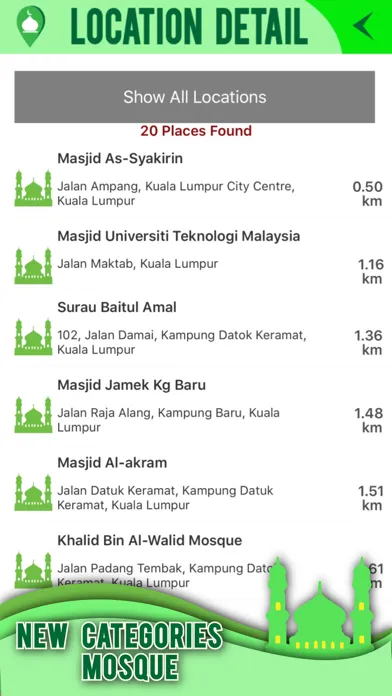 Muslim Traveller’s Guide – Find nearby Mosques, Halal Restaurants, Hotels & Many More Screenshots