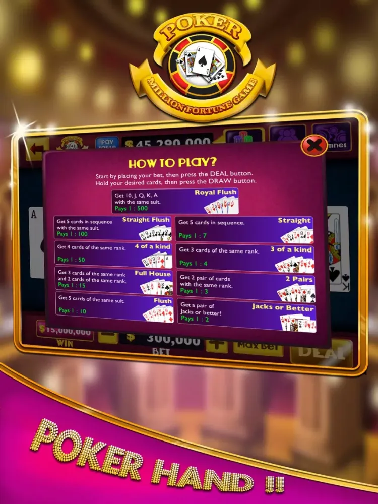 صور Video Poker Million Fortune Game iPad 