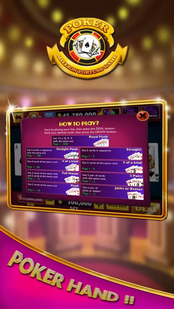 صور Video Poker Million Fortune Game