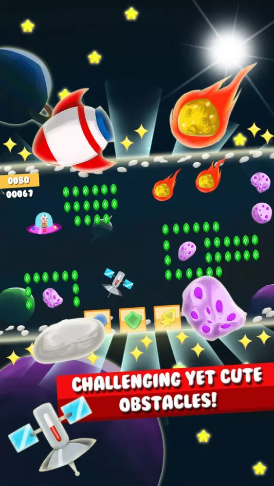 Zrzuty ekranu Super Space Cow - Hardest & Funniest 2D Cow Asteroid Escape through Space & Time - Escape with Startfighter or Perish with the Deathstar