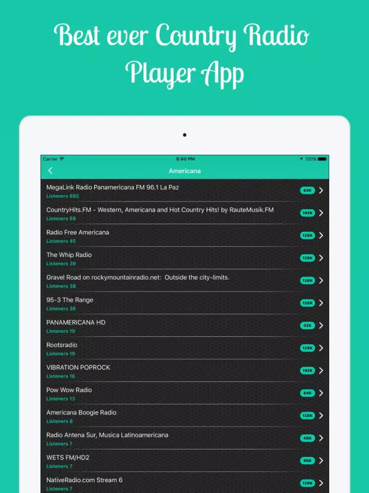 Screenshot di Country Radio - Country Music iPad 