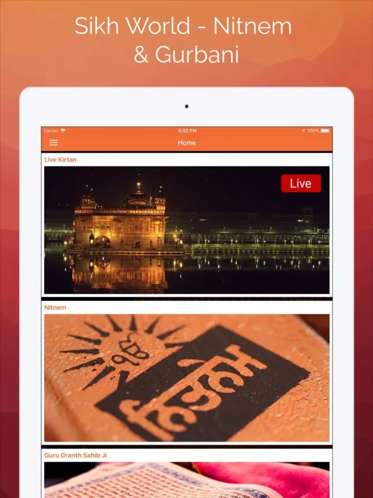 Ảnh chụp màn hình của Sikh World PRO iPad 