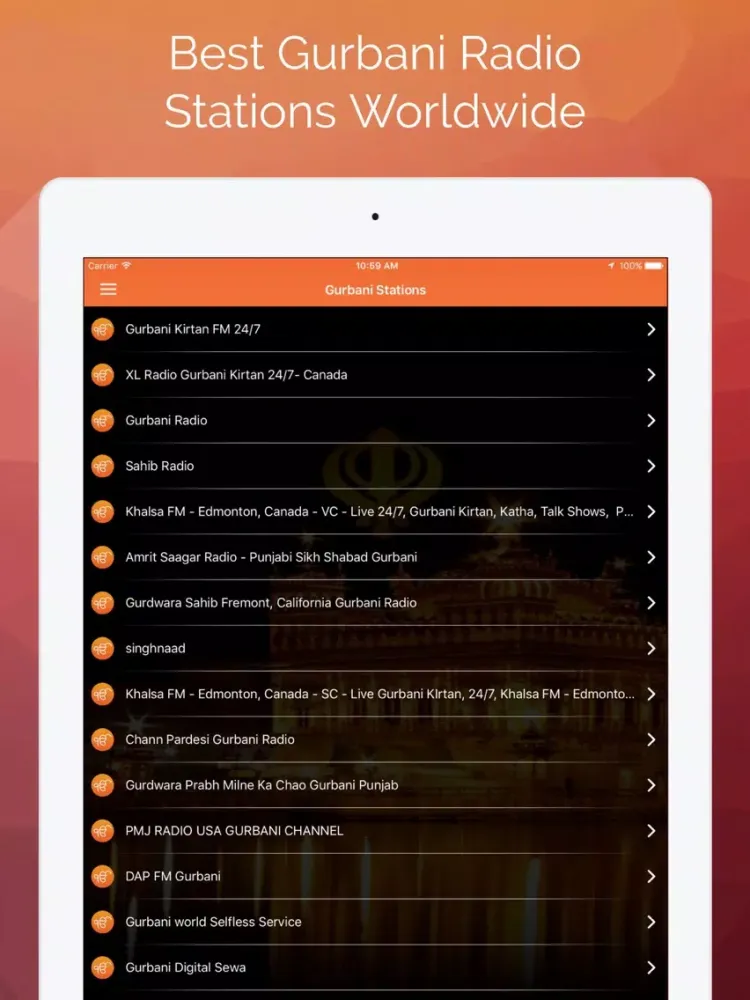 Ảnh chụp màn hình của Sikh World PRO iPad 