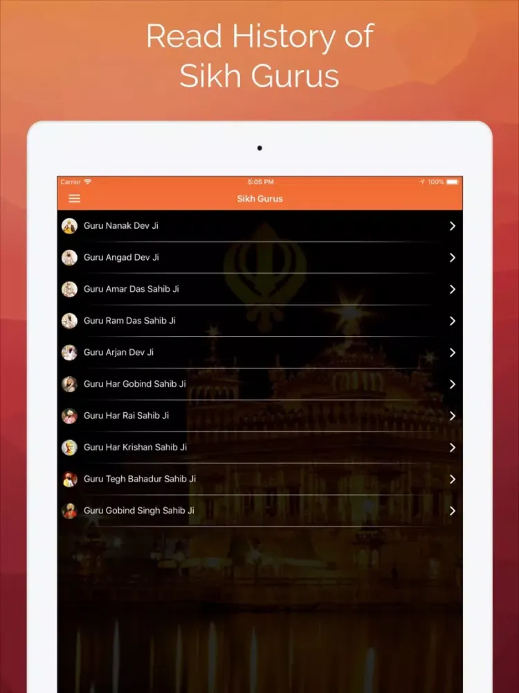 Ảnh chụp màn hình của Sikh World PRO iPad 