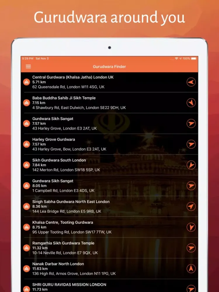 Ảnh chụp màn hình của Sikh World PRO iPad 