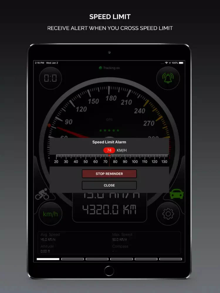 Smart GPS Speedometer PRO iPad 應用截圖