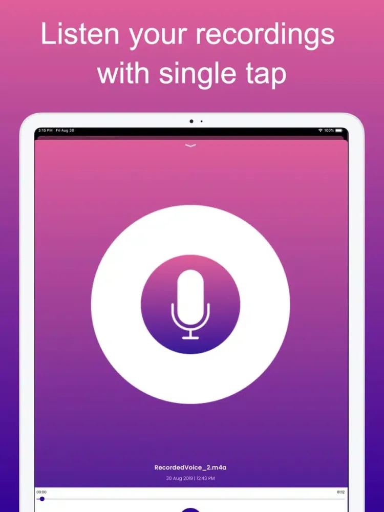 Tangkapan skrin Voice Recorder PRO iPad 