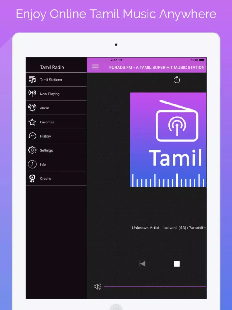 Tangkapan skrin Tamil Radio FM - Tamil Music iPad 