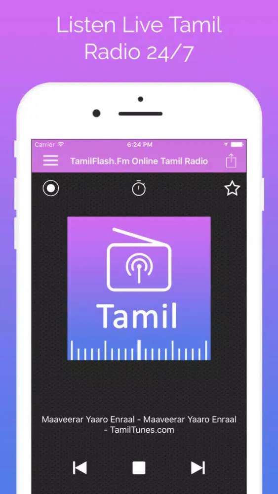 Tangkapan skrin Tamil Radio FM - Tamil Music