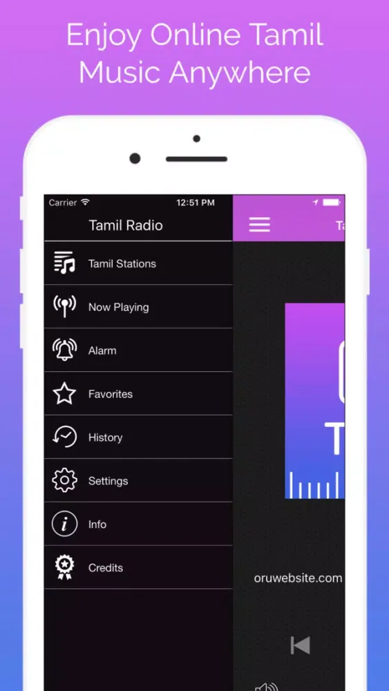 Tangkapan skrin Tamil Radio FM - Tamil Music