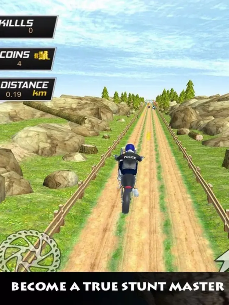 Tangkapan skrin Police Bike Stunts Offroad iPad 