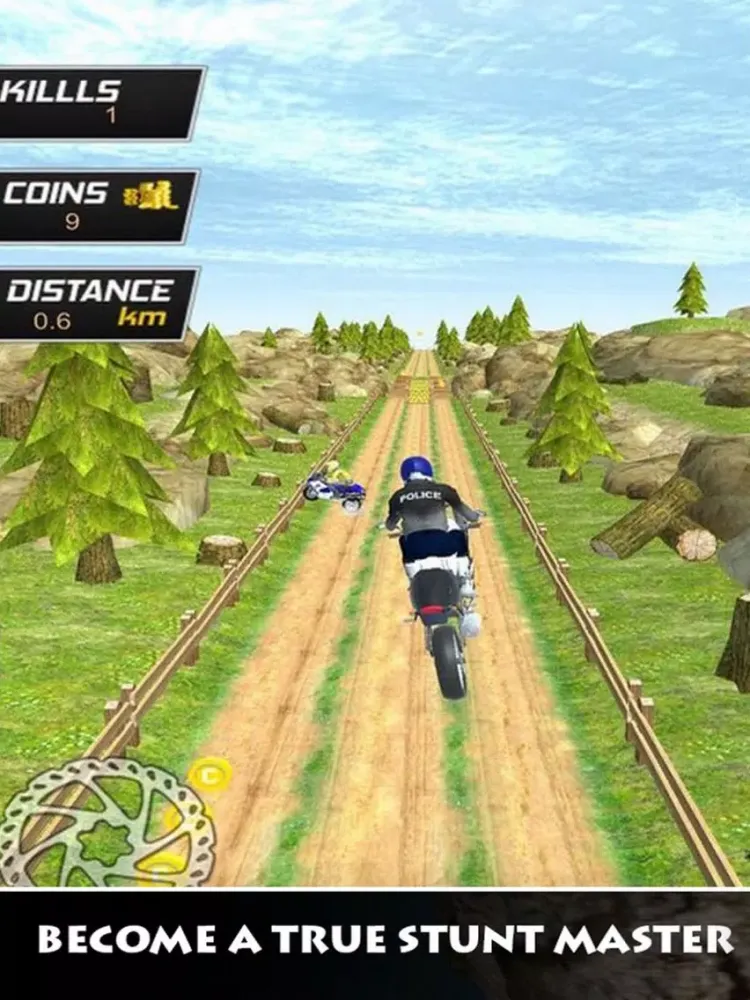 Tangkapan skrin Police Bike Stunts Offroad iPad 