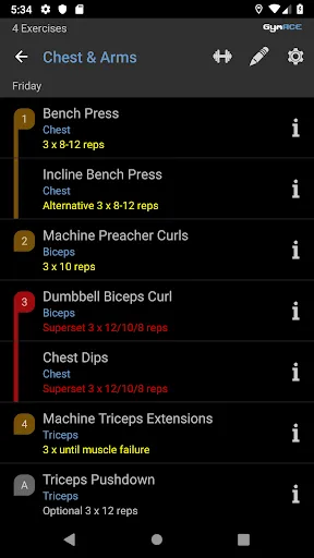 Capturas de tela do GymACE Pro: Workout Tracker
