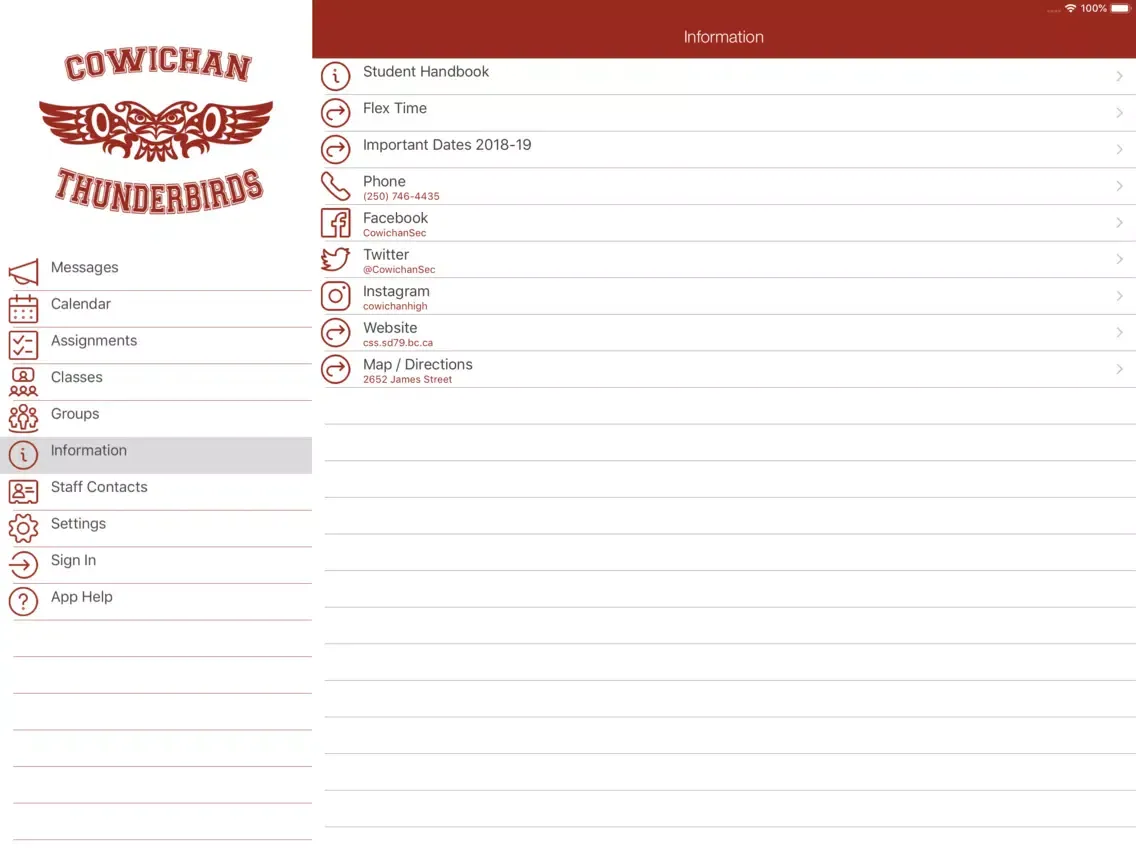 Cowichan T-Birds iPad  スクリーンショット