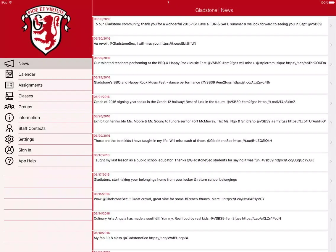 Gladstone Secondary iPad  Ekran Görüntüleri