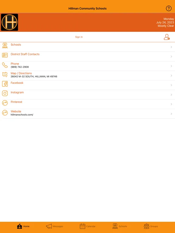 Capturas de pantalla de Hillman Community Schools iPad 