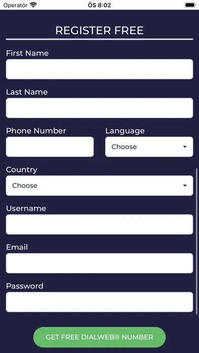 Zrzuty ekranu DialWeb Number