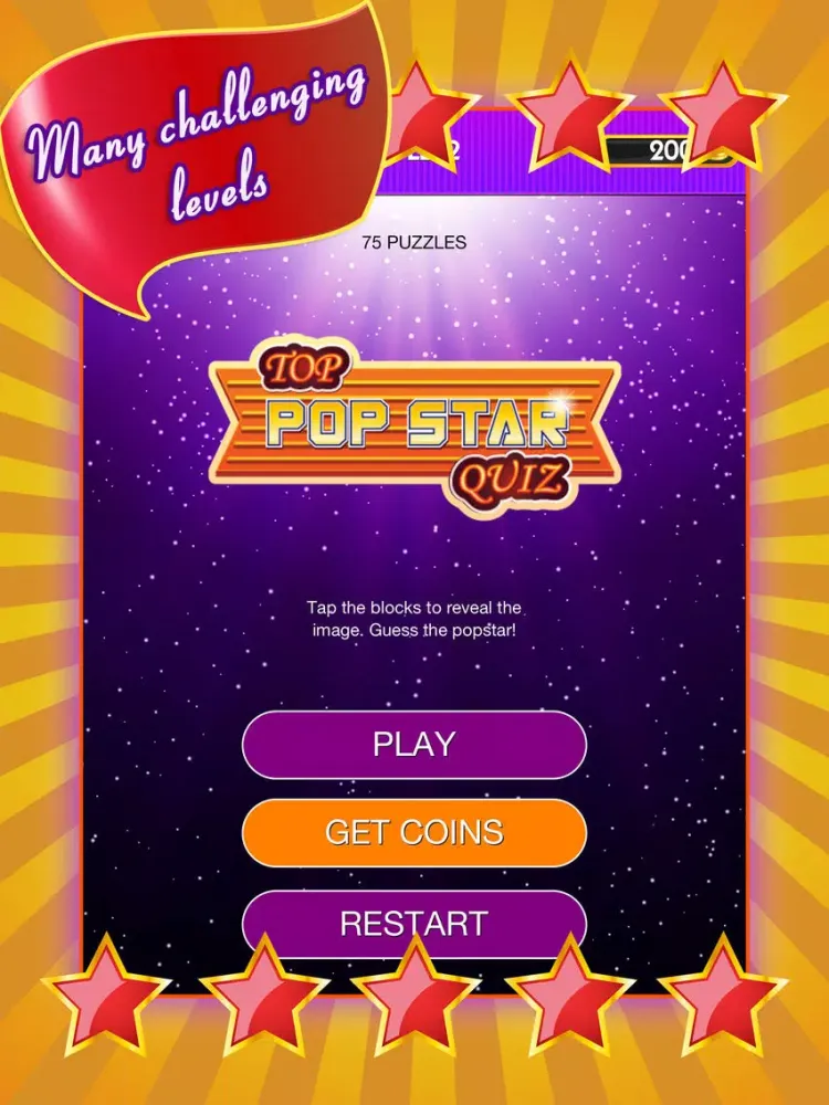 Top Pop Star Quiz - Reveal the Picture and Guess Who is the Famous Music Celebrity iPad 应用截图