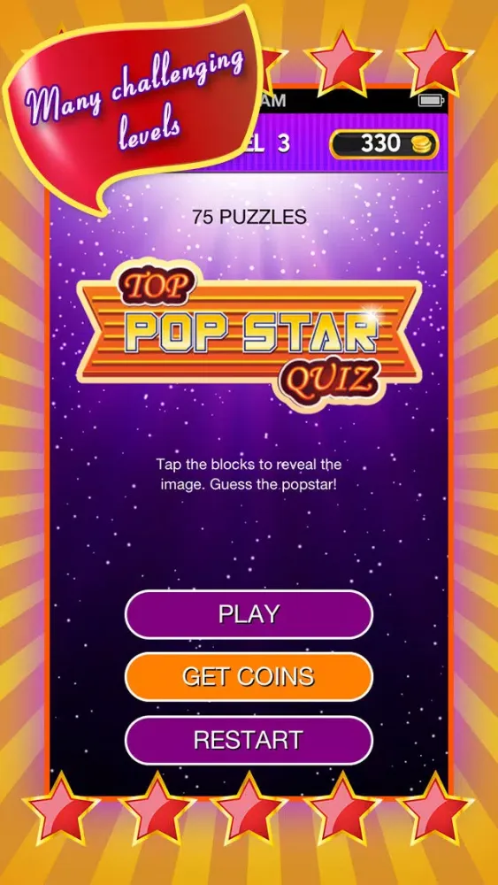 Top Pop Star Quiz - Reveal the Picture and Guess Who is the Famous Music Celebrity应用截图