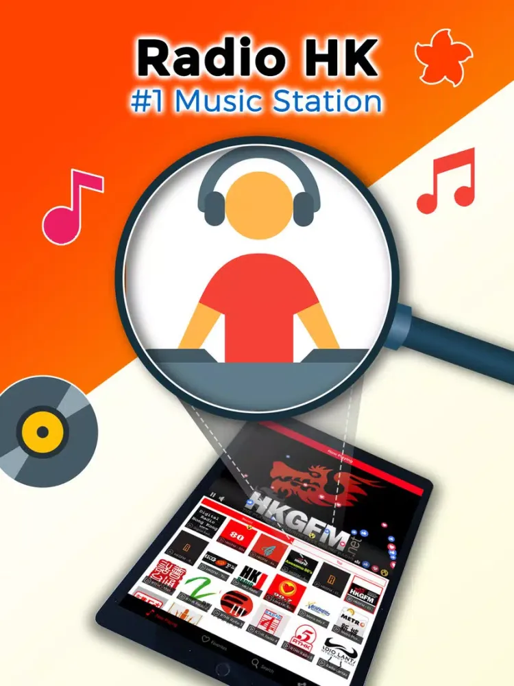 Tangkapan skrin Radio HK Pro - Hong Kong #1 FM iPad 