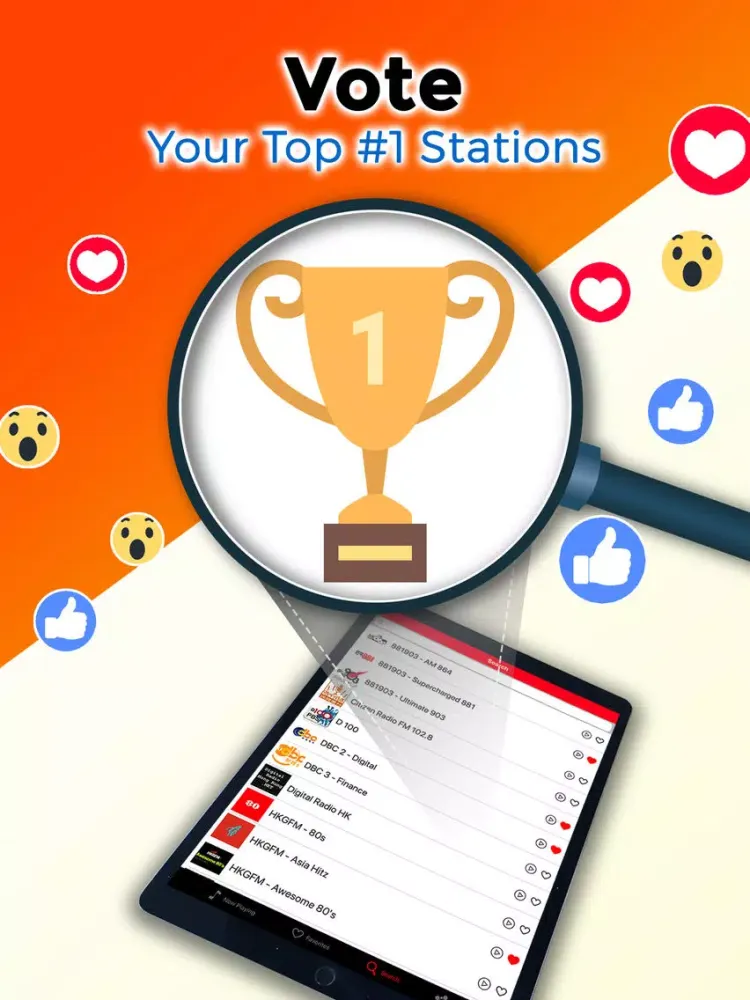 Tangkapan skrin Radio HK Pro - Hong Kong #1 FM iPad 