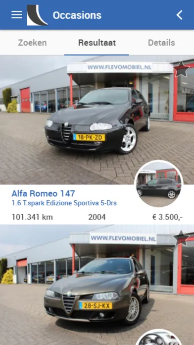 Tangkapan skrin FLEVO Mobiel