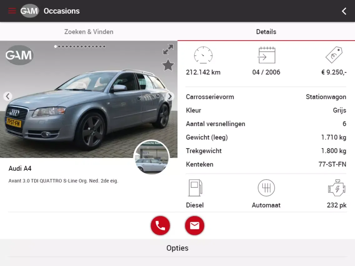 Tangkapan skrin Gooische Auto Mediair iPad 