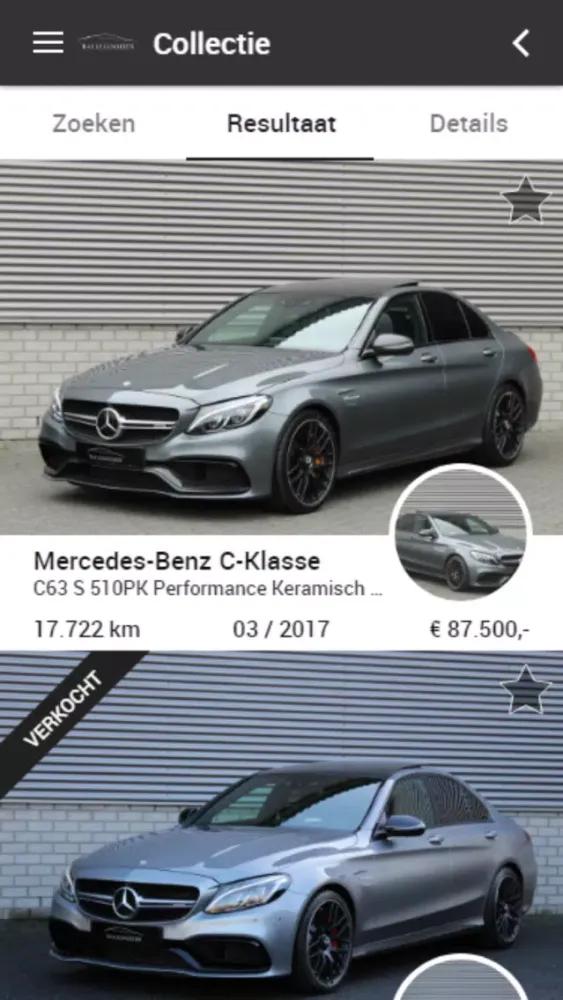 Captures d'écran de Van Ballegooijen Auto's