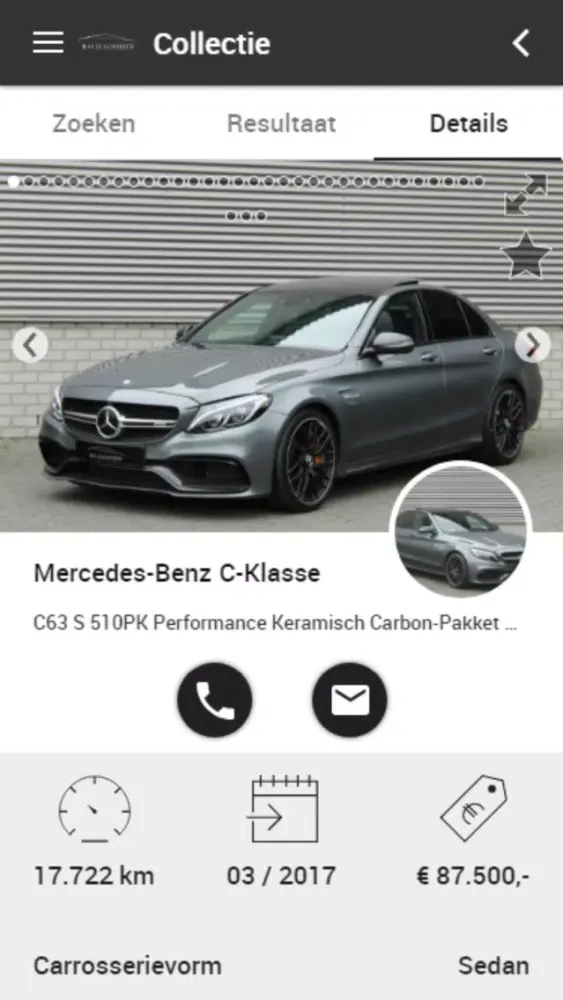Captures d'écran de Van Ballegooijen Auto's
