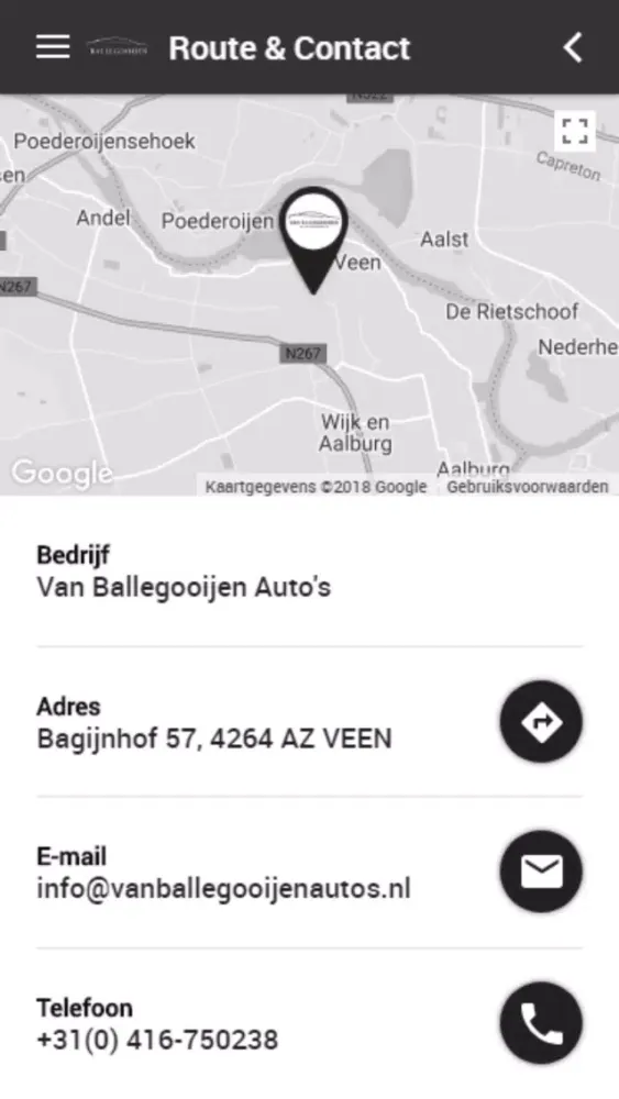 Captures d'écran de Van Ballegooijen Auto's