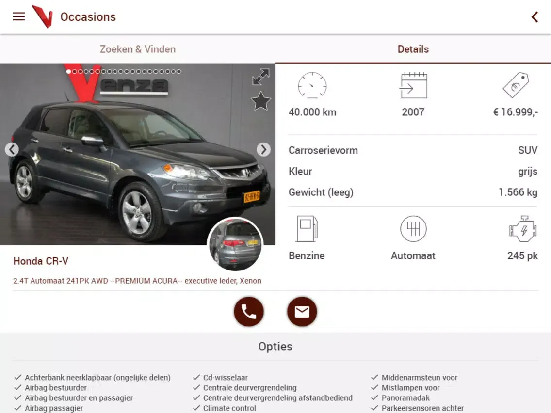 Tangkapan layar Venza iPad 