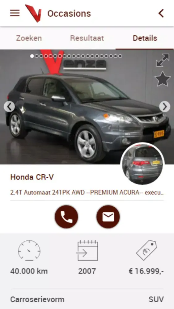 Tangkapan layar Venza