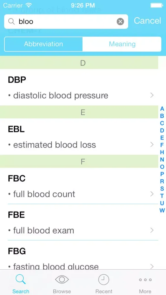 Zrzuty ekranu Medly - Medical Abbreviation, Terminology, and Prescription Reference