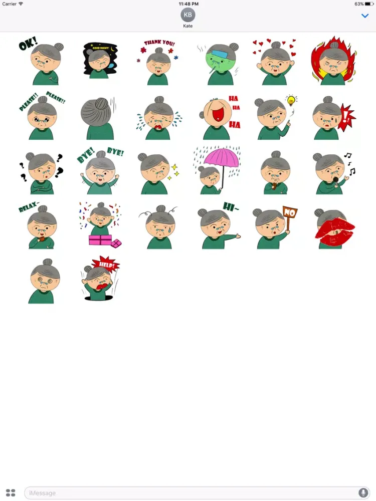 صور Animated ANGRy Old LADy Stickers iPad 