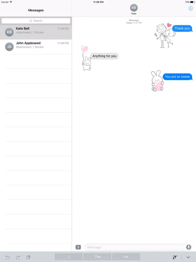 Cute Couple Stickers iPad 應用截圖