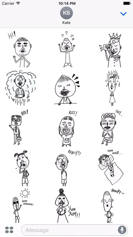 Hand Drawn Weird Human Sticker Pack for iMessage スクリーンショット