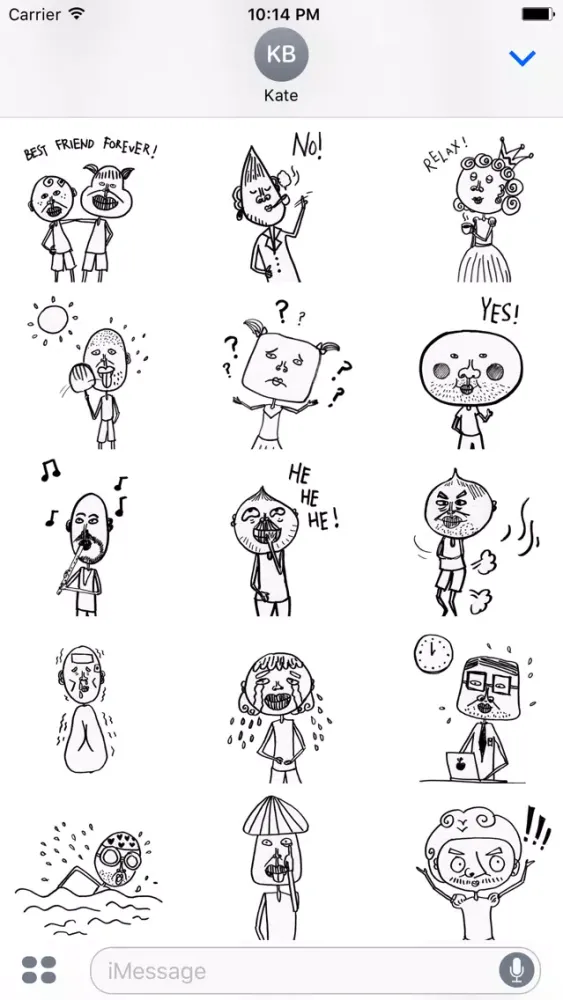 Hand Drawn Weird Human Sticker Pack for iMessage スクリーンショット