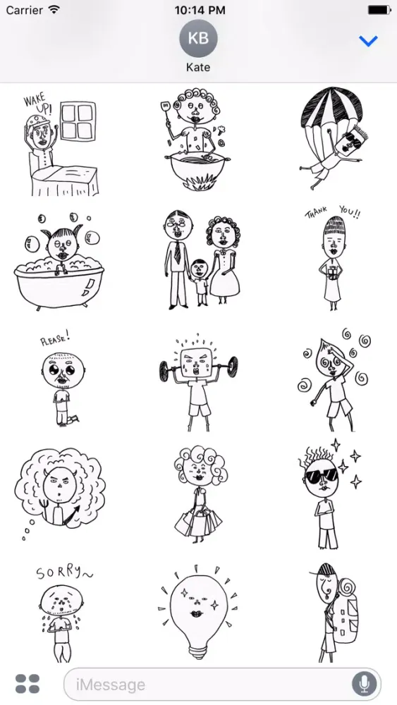 Hand Drawn Weird Human Sticker Pack for iMessage スクリーンショット