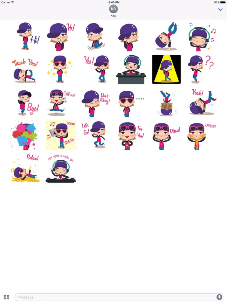 Capturas de pantalla de Animated Hip Hop GIRL Stickers for iMessage iPad 
